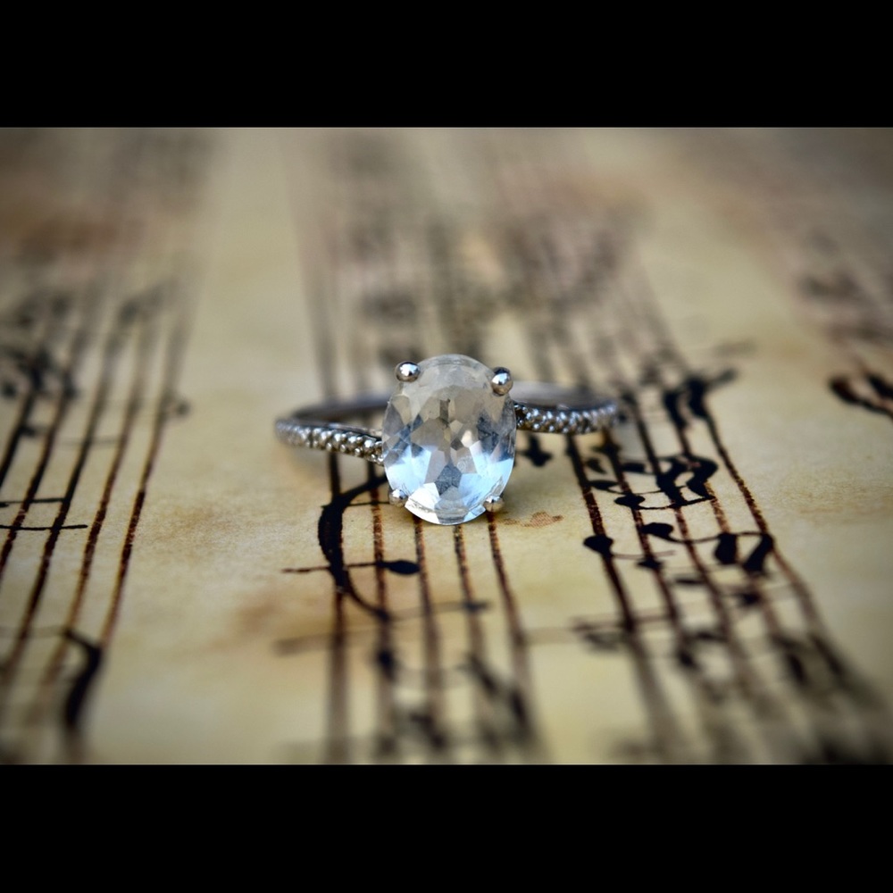 Solid 925 Sterling Silver Ring With Topaz Stones - image 3